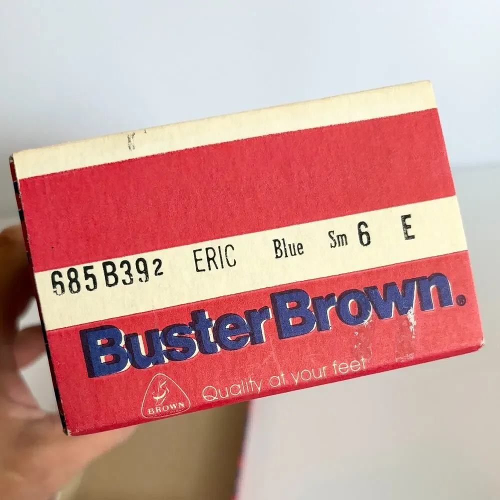 Buster Brown Shoes Toddler Leather Saddle Oxford Brown Sz 6 Vintage w Box USA